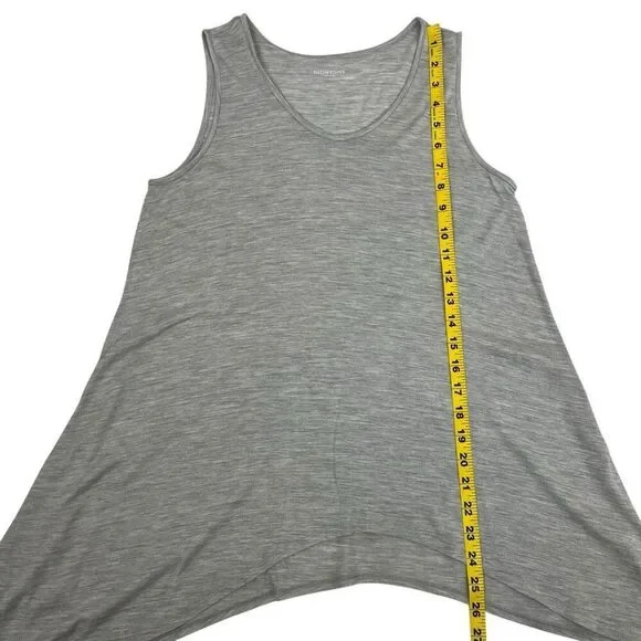 Eileen Fisher Womens SIlk Cotton Sharkbite Hem Tank Top Heather Gray Size Small - Picture 16 of 16